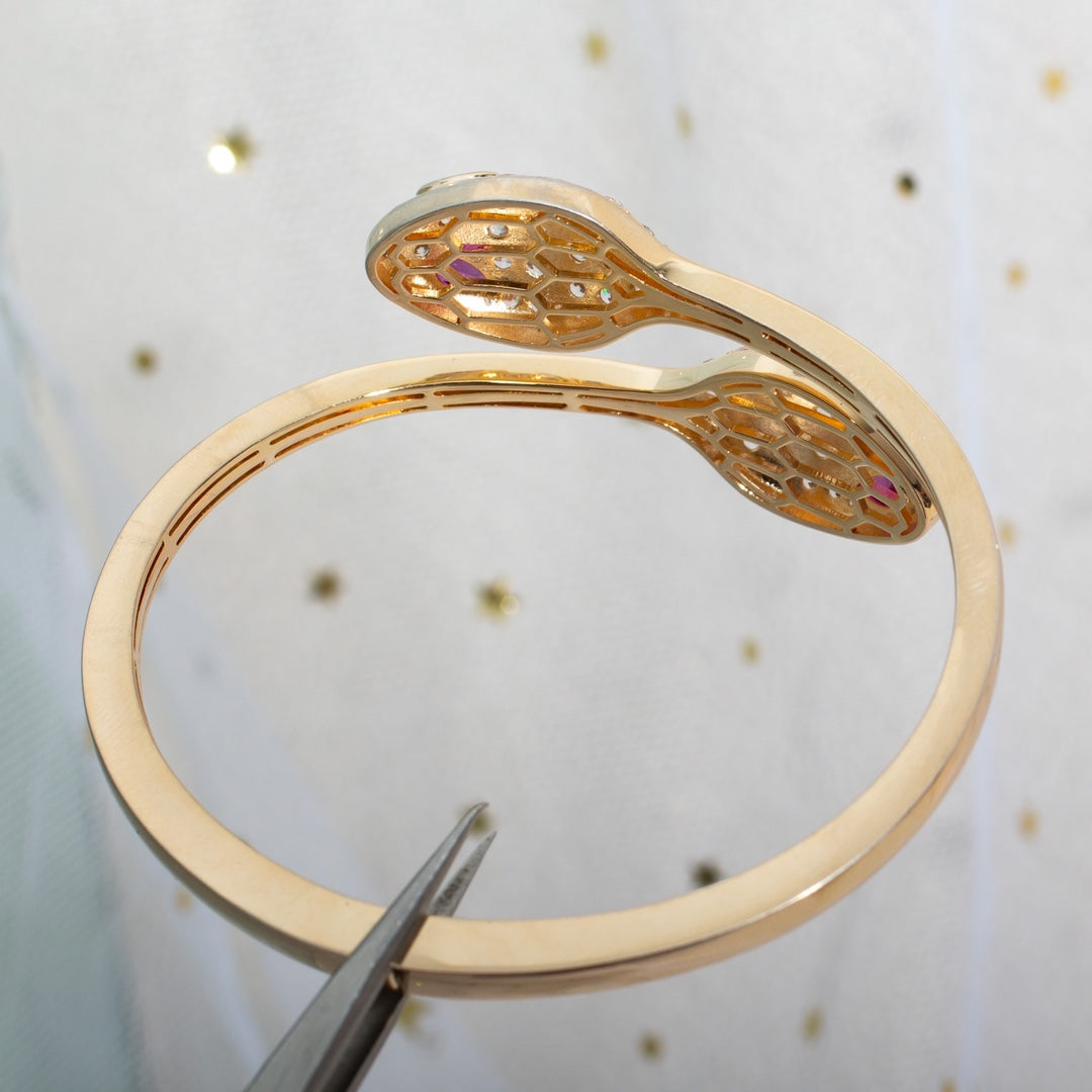 [Royal Top]SERPENTI BRACELET PINK GOLD DIAMOND DOUBLE SNAKE