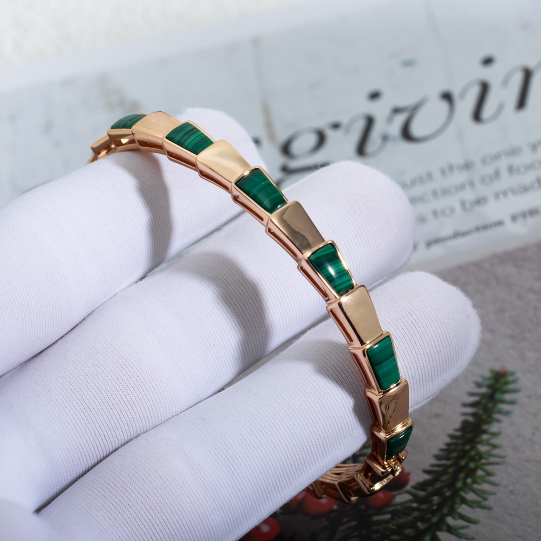 [Royal Top]SERPENTI BRACELET PINK GOLD MALACHITE