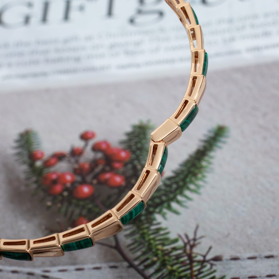 [Royal Top]SERPENTI BRACELET PINK GOLD MALACHITE
