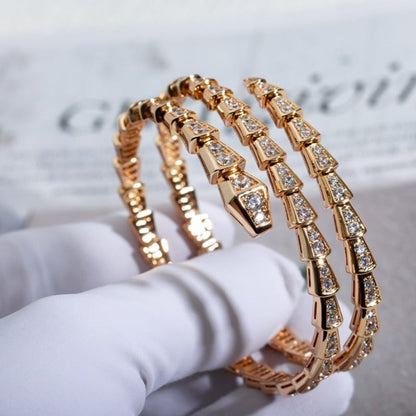 [Royal Top]SERPENTI BRACELET PINK GOLD DIAMOND DOUBLE ROW