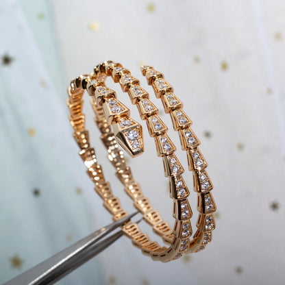 [Royal Top]SERPENTI BRACELET PINK GOLD DIAMOND DOUBLE ROW