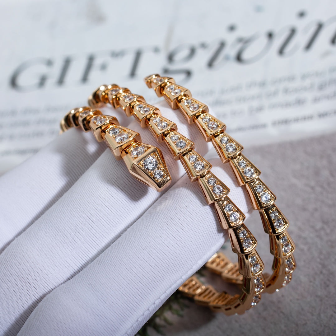 [Royal Top]SERPENTI BRACELET PINK GOLD DIAMOND DOUBLE ROW
