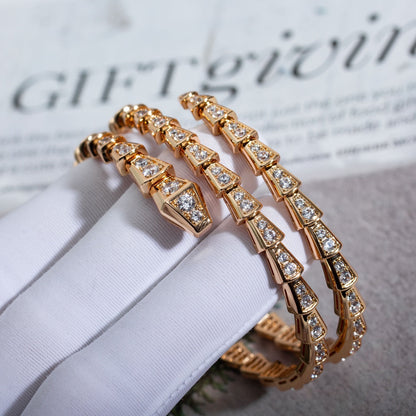 [Royal Top]SERPENTI BRACELET PINK GOLD DIAMOND DOUBLE ROW