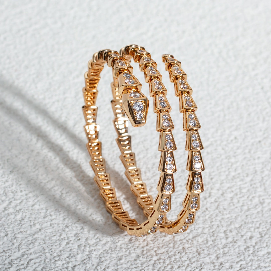 [Royal Top]SERPENTI BRACELET PINK GOLD DIAMOND DOUBLE ROW