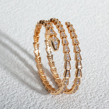 [Royal Top]SERPENTI BRACELET PINK GOLD DIAMOND DOUBLE ROW