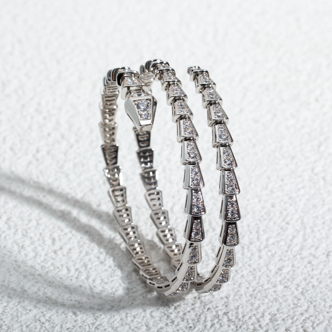 [Royal Top]SERPENTI BRACELET SILVER DIAMOND DOUBLE ROW