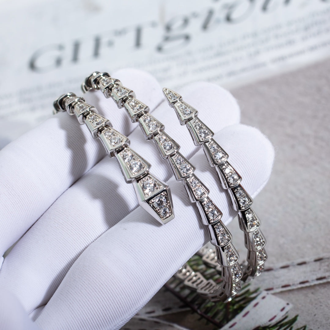 [Royal Top]SERPENTI BRACELET SILVER DIAMOND DOUBLE ROW