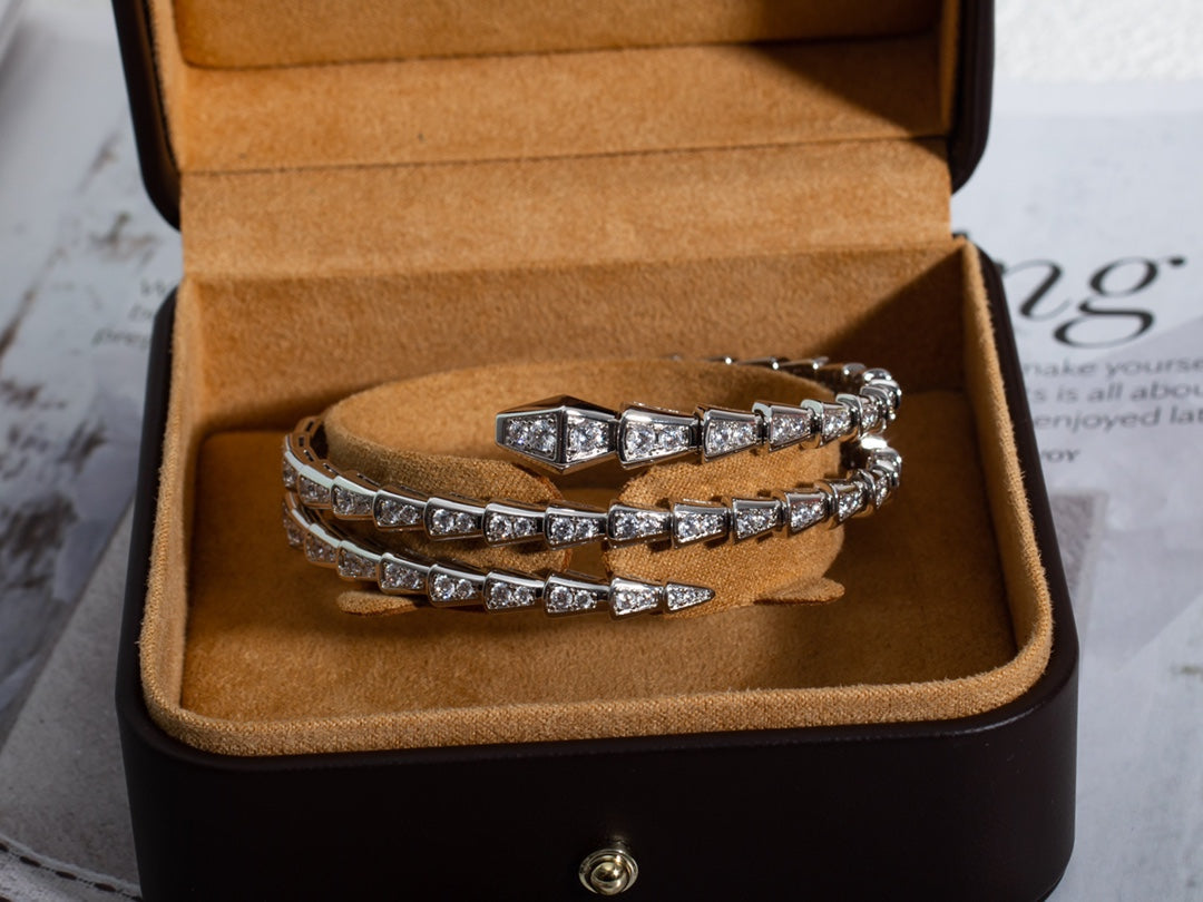 [Royal Top]SERPENTI BRACELET SILVER DIAMOND DOUBLE ROW