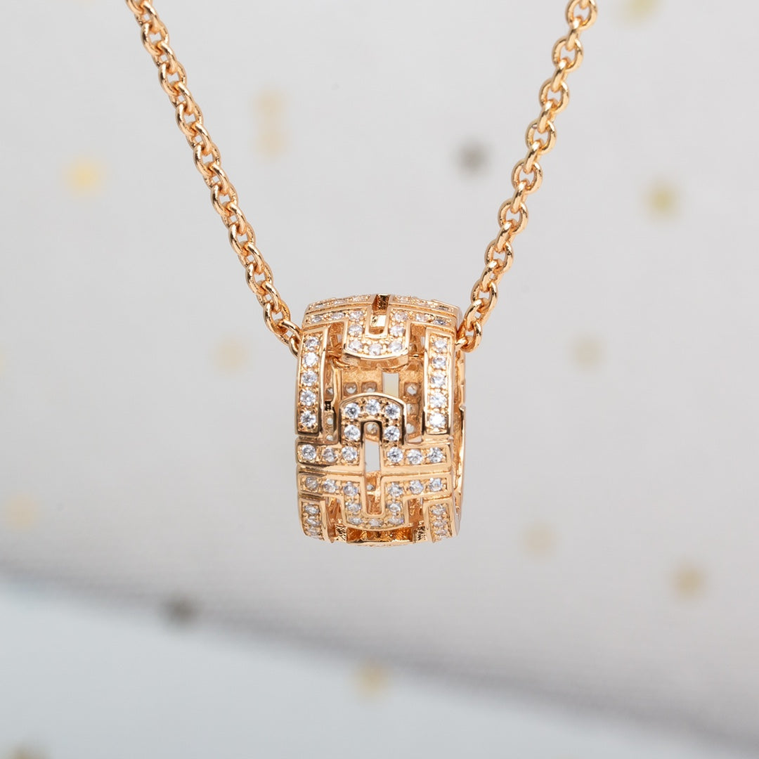 [Royal Top]PARENTESI NECKLACE PINK GOLD DIAMOND