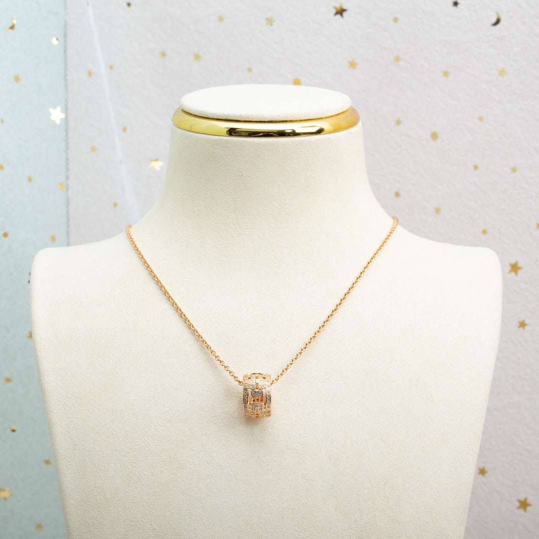 [Royal Top]PARENTESI NECKLACE PINK GOLD DIAMOND