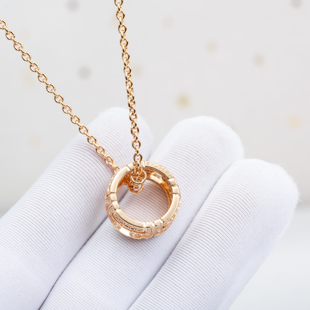 [Royal Top]PARENTESI NECKLACE PINK GOLD DIAMOND