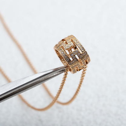 [Royal Top]PARENTESI NECKLACE PINK GOLD DIAMOND