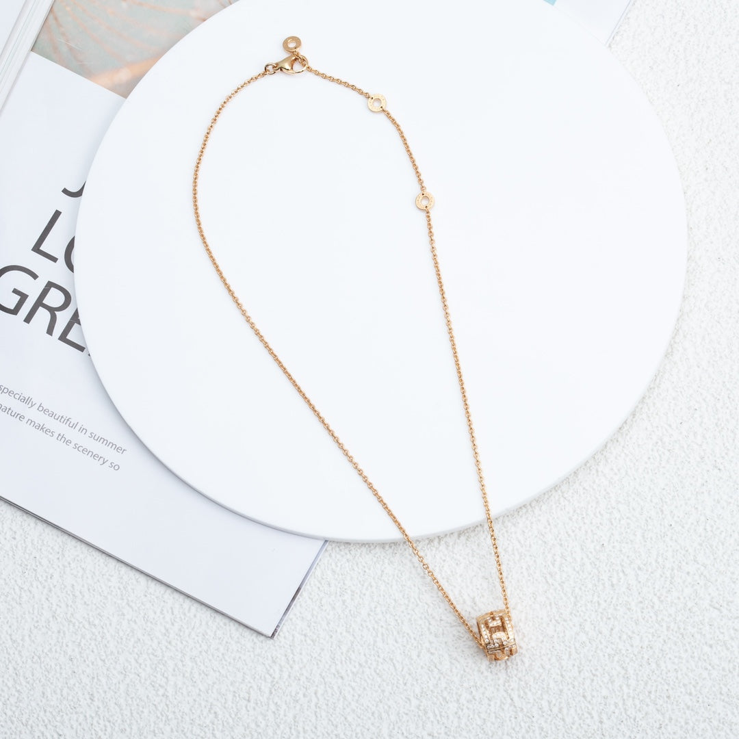 [Royal Top]PARENTESI NECKLACE PINK GOLD DIAMOND