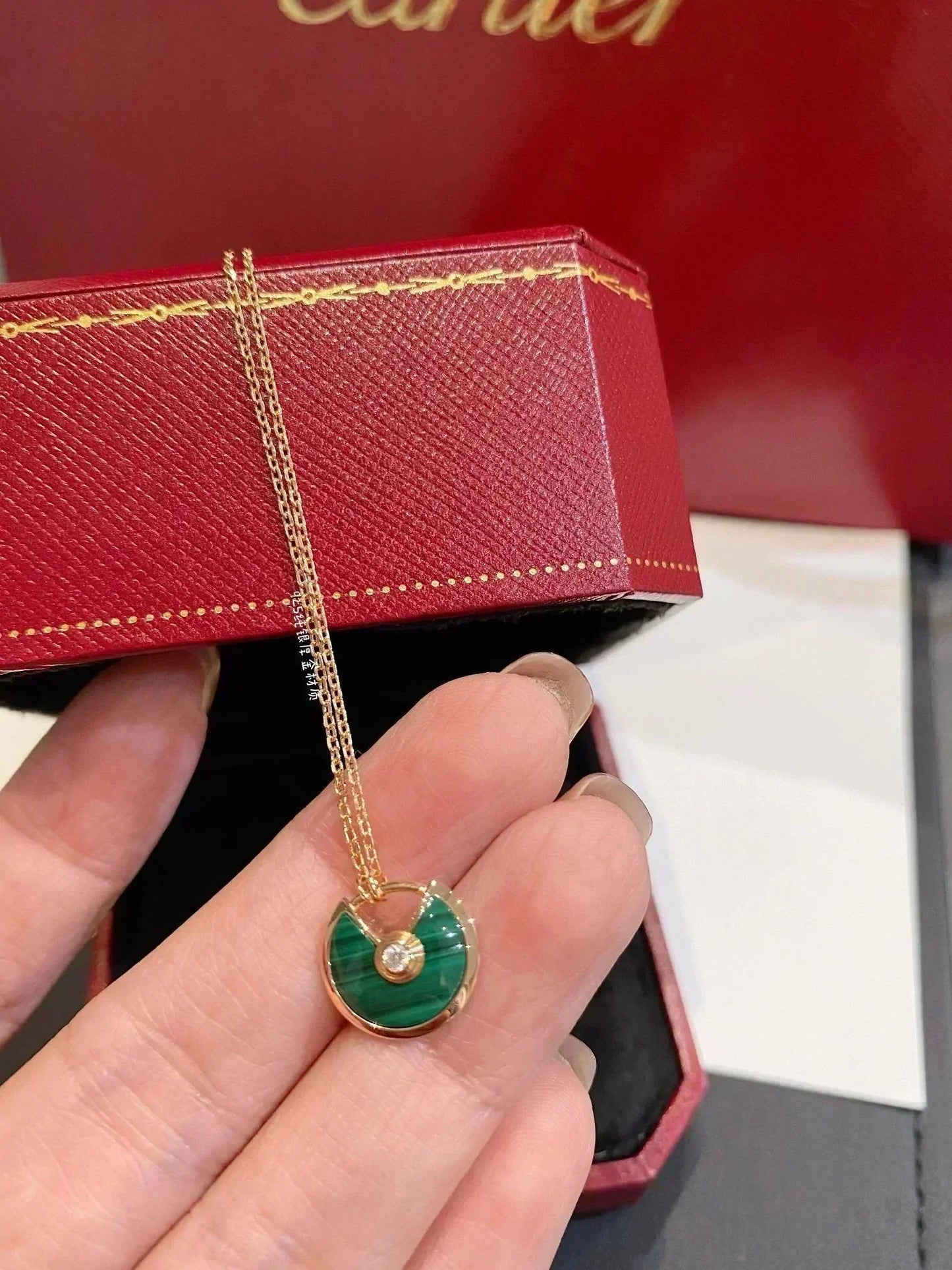 [Royal Top]AMULETTE ROSE GOLD MALACHITE NECKLACE