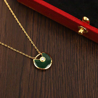 [Royal Top]AMULETTE GOLD MALACHITE NECKLACE