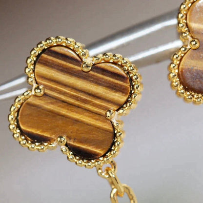 [Royal Top]CLOVER  2 MOTIF  TIGER EYE CARNELIAN EARRINGS