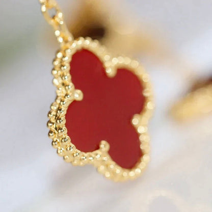 [Royal Top]CLOVER  2 MOTIF  TIGER EYE CARNELIAN EARRINGS