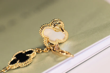 [Royal Top]CLOVER EARRINGS GOLD ONYX MOP 3 MOTIF