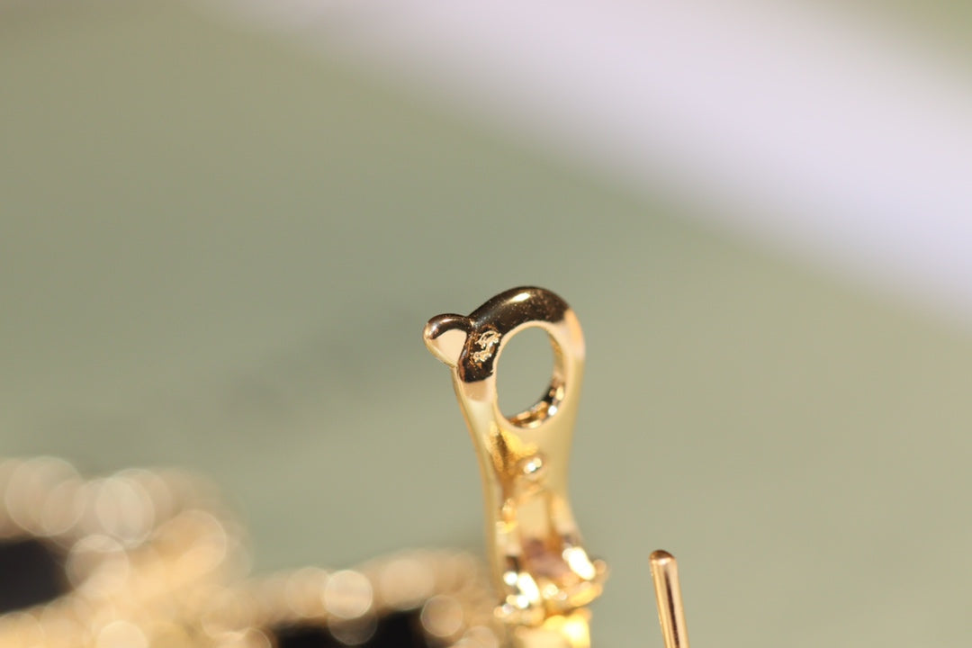 [Royal Top]CLOVER EARRINGS GOLD ONYX MOP 3 MOTIF