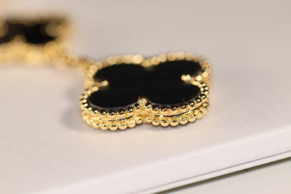 [Royal Top]CLOVER EARRINGS GOLD ONYX MOP 3 MOTIF