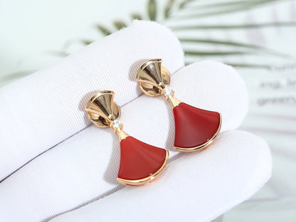 [Royal Top]DREAM Carnelian PINK GOLD EARRINGS