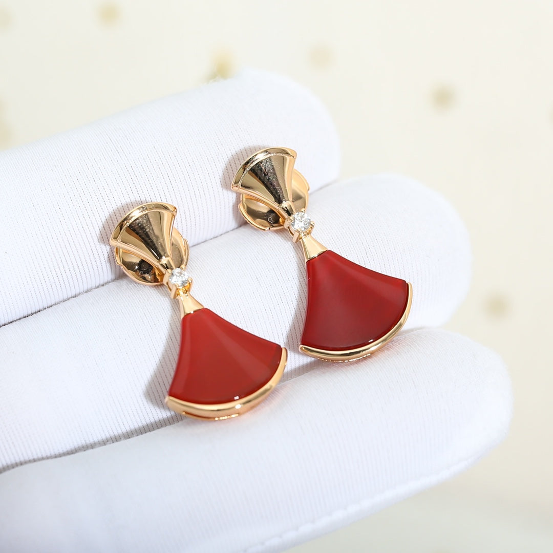 [Royal Top]DREAM Carnelian PINK GOLD EARRINGS