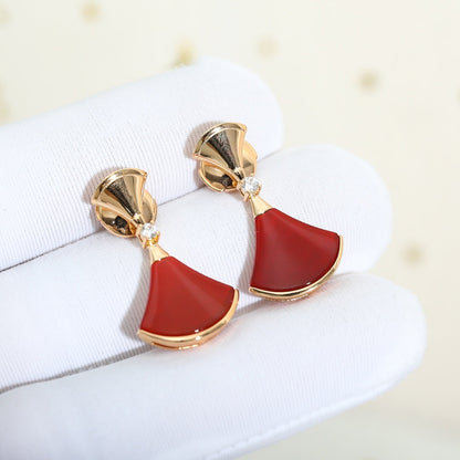 [Royal Top]DREAM Carnelian PINK GOLD EARRINGS
