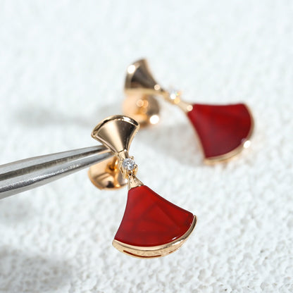 [Royal Top]DREAM Carnelian PINK GOLD EARRINGS