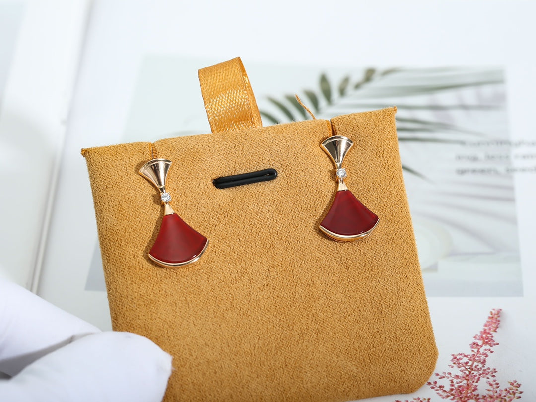 [Royal Top]DREAM Carnelian PINK GOLD EARRINGS