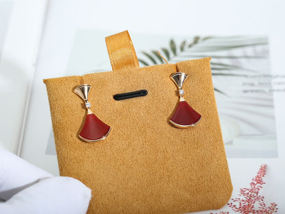 [Royal Top]DREAM Carnelian PINK GOLD EARRINGS