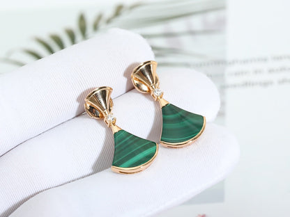 [Royal Top]DREAM MALACHITE PINK GOLD EARRINGS