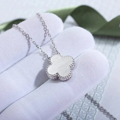 [Royal Top]CLOVER  15MM DIAMOND LASER NECKLACE SILVER
