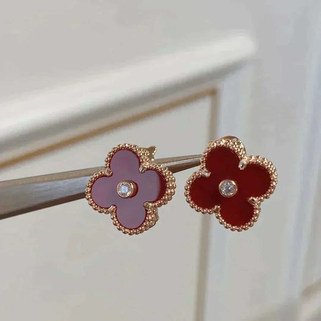[Royal Top]CLOVER MEDIUM 1 MOTIFS CARNELIAN  DIAMOND earrings