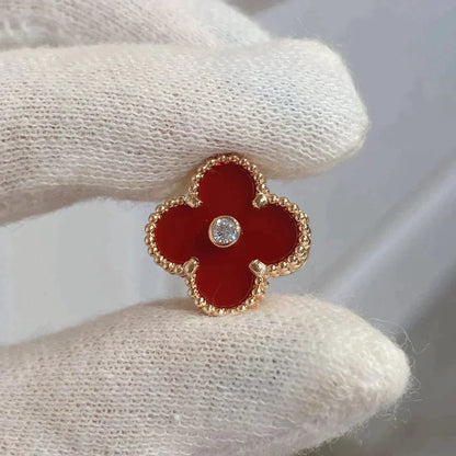 [Royal Top]CLOVER MEDIUM 1 MOTIFS CARNELIAN  DIAMOND earrings
