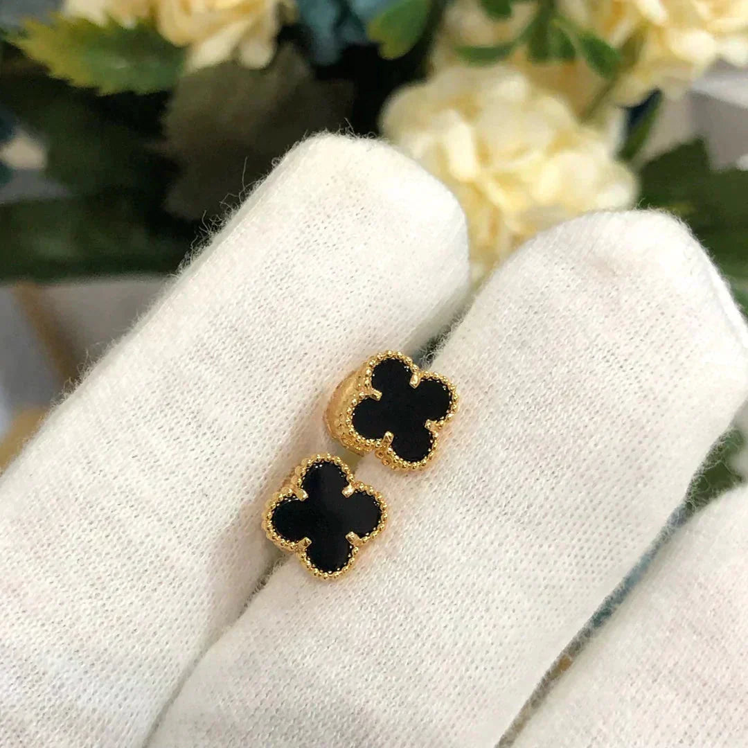 [Royal Top]CLOVER MINI 9.5MM BLACK MOP EARRINGS