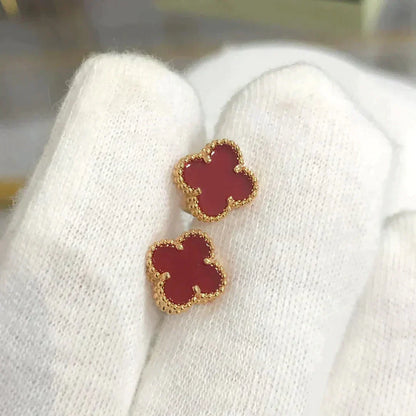 [Royal Top]CLOVER MINI 9.5MM CARNELIAN EARRINGS