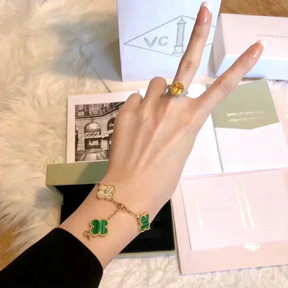 [Royal Top] CLOVER 5 MOTIF MALACHITE BRACELET COLLECTION