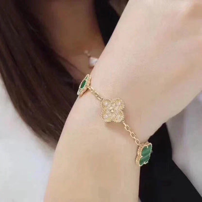 [Royal Top] CLOVER 5 MOTIF MALACHITE BRACELET COLLECTION