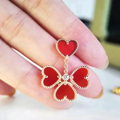 [Royal Top]SWEET CLOVER CARNELIAN EARRINGS