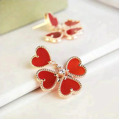 [Royal Top]SWEET CLOVER CARNELIAN EARRINGS