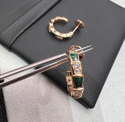[Royal Top]SERPENTI MALACHITE PINK GOLD EARRINGS