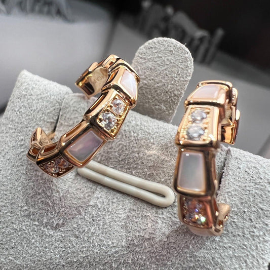 [Royal Top]SERPENTI MOP PINK GOLD EARRINGS