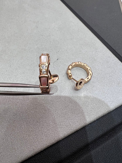 [Royal Top]SERPENTI MOP PINK GOLD EARRINGS