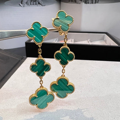 [Royal Top]CLOVER MALACHITE 3 MOTIFS GOLD