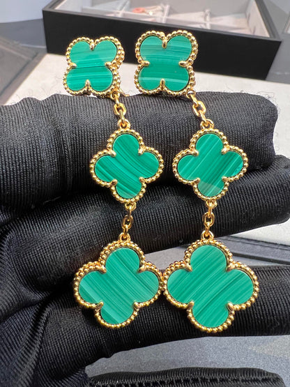 [Royal Top]CLOVER MALACHITE 3 MOTIFS GOLD