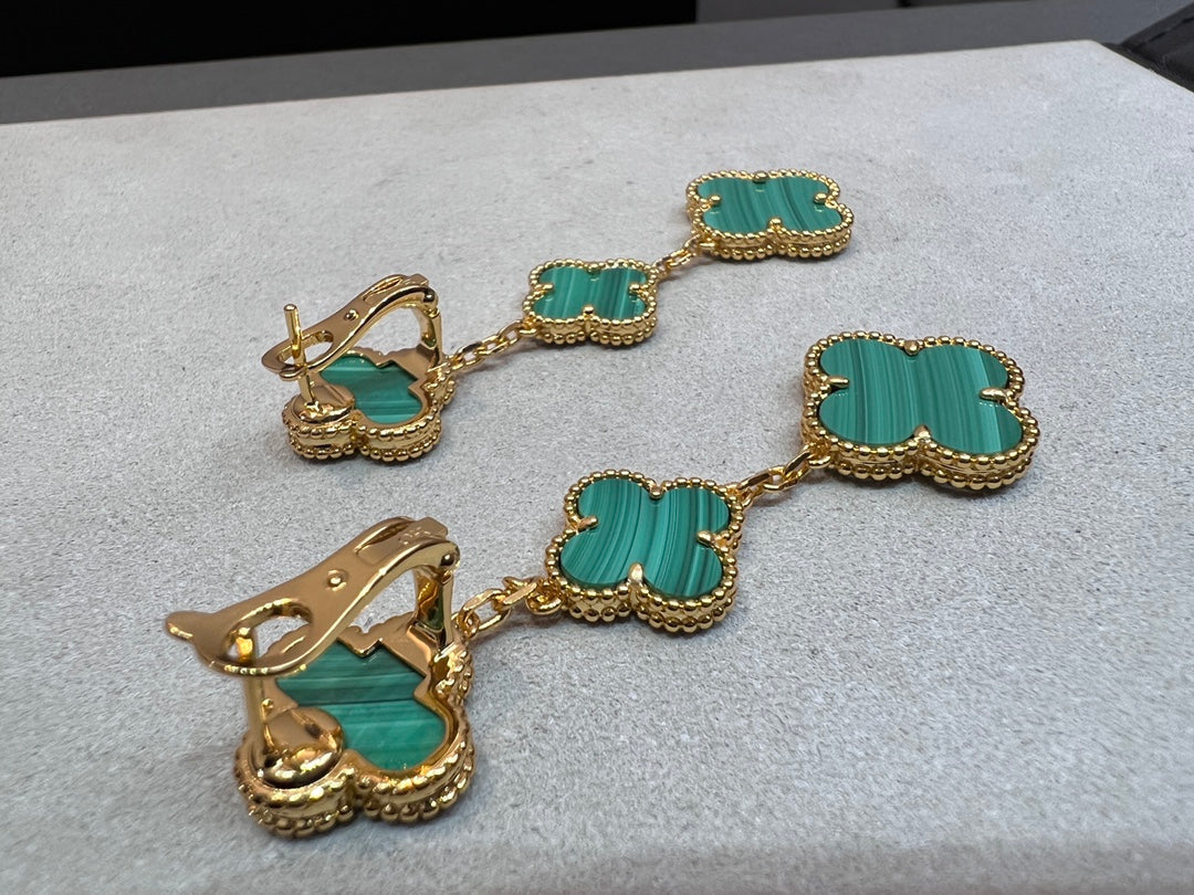 [Royal Top]CLOVER MALACHITE 3 MOTIFS GOLD