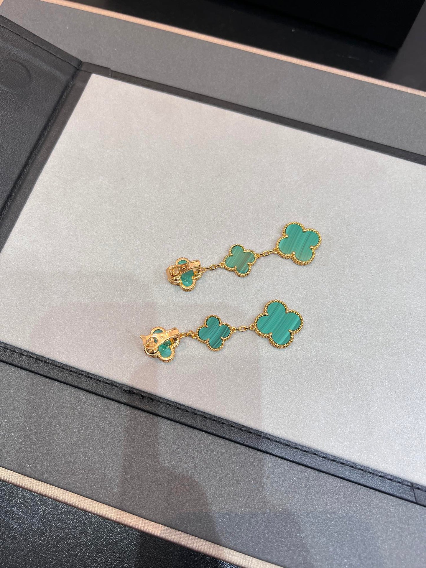 [Royal Top]CLOVER MALACHITE 3 MOTIFS GOLD