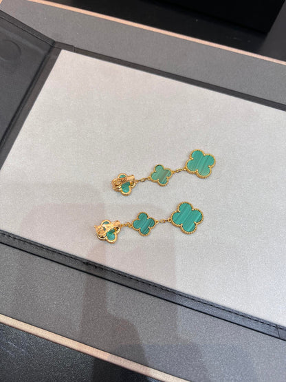 [Royal Top]CLOVER MALACHITE 3 MOTIFS GOLD