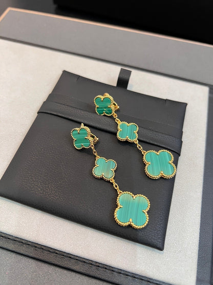 [Royal Top]CLOVER MALACHITE 3 MOTIFS GOLD