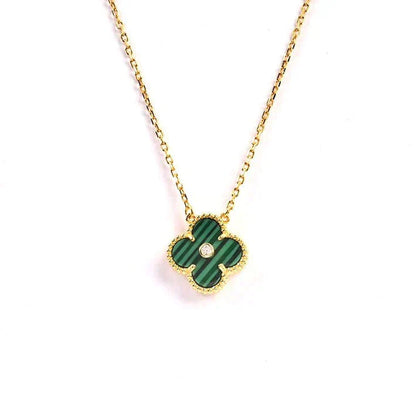 [Royal Top]CLOVER 15MM DIAMOND TURQUOISE NECKLACE
